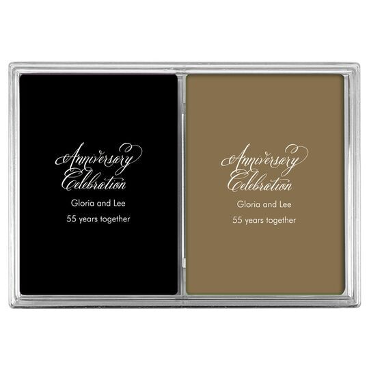 Elegant Anniversary Celebration Double Deck Playing Cards